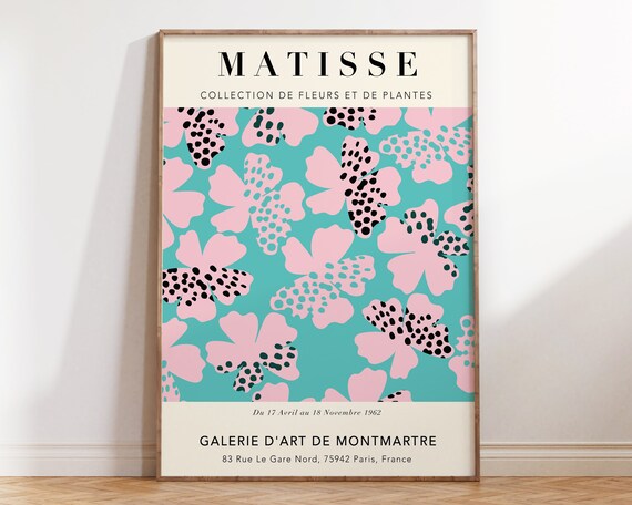 Abstract Flowers Matisse Poster Flower Market Matisse Floral Poster Matisse Botanical Cut Outs Exhibition Poster Mp053