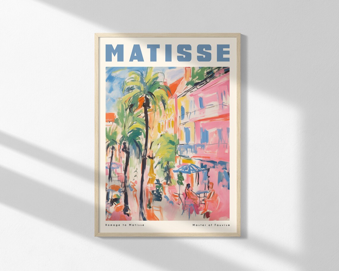 Matisse Homage Palm Tree Street Scene Fauvist Style Art Poster