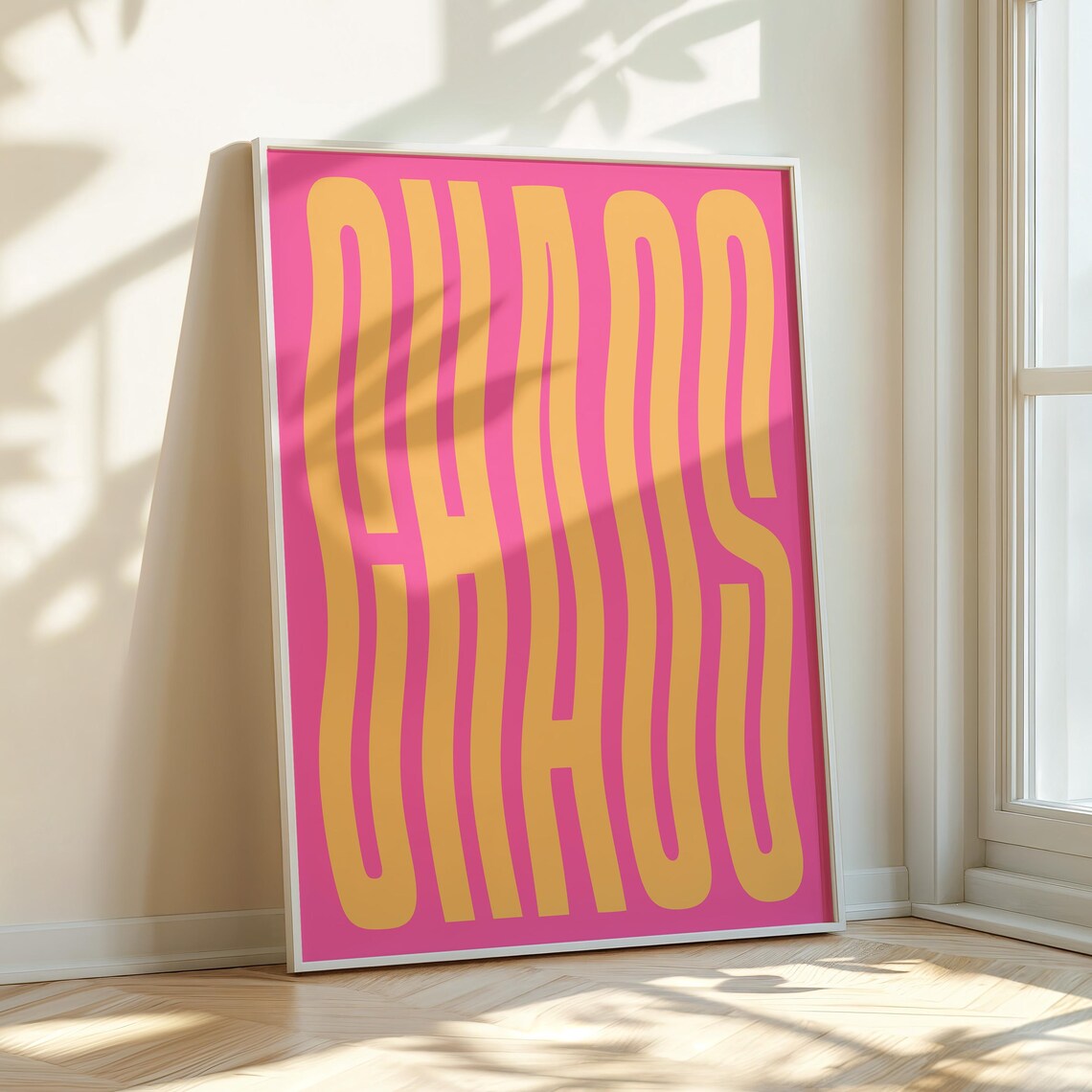 Pink Gold Chaos Typography Poster Wavy Maximalist Lettering Art Design - Image 4