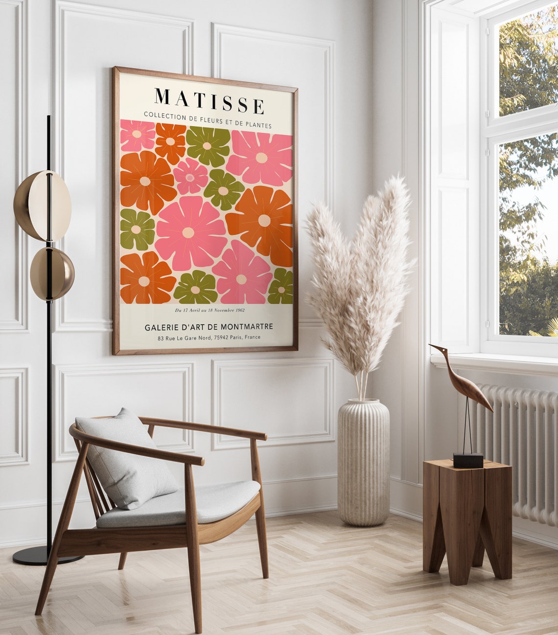 Matisse Flower Pattern Pink Orange Green Exhibition Gallery Poster - Image 2