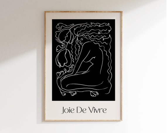 Joie De Vivre Art Print Exhibition Poster Female Abstract Mid Century Poster Boheme Art Print Female Line Art Minimal Abstract G003