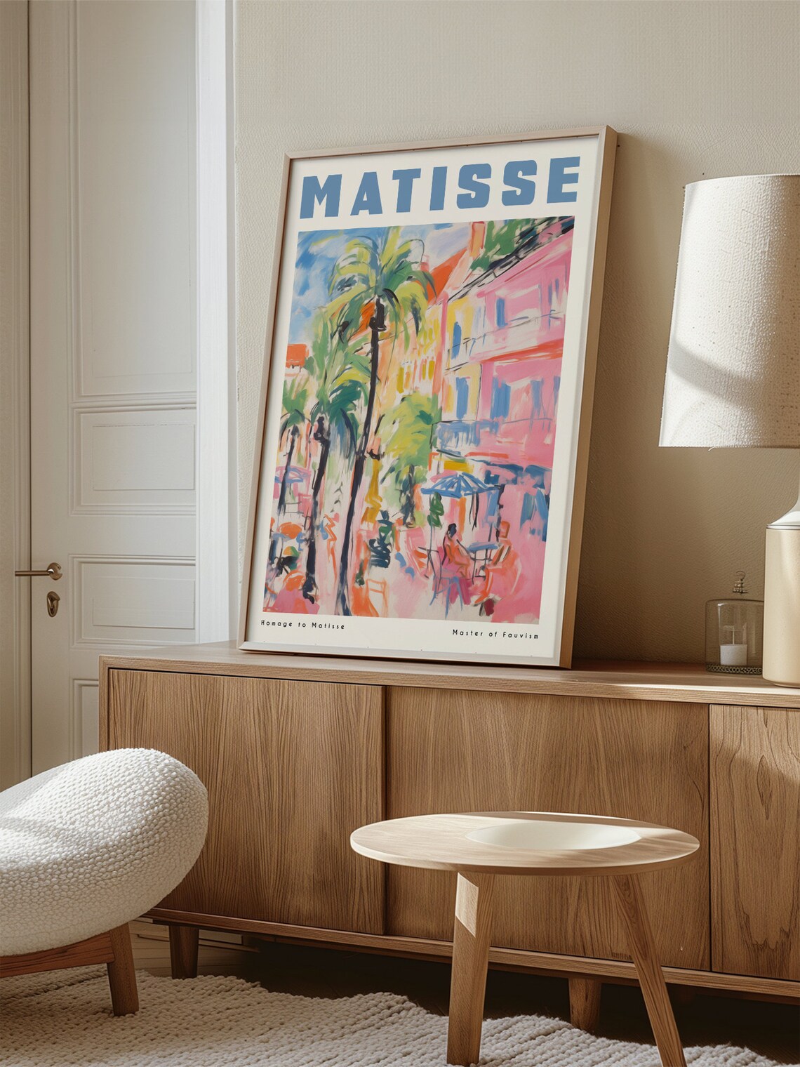 Matisse Homage Sunny Pastel Street Cafe Palm Fauvism Art Poster - Image 3