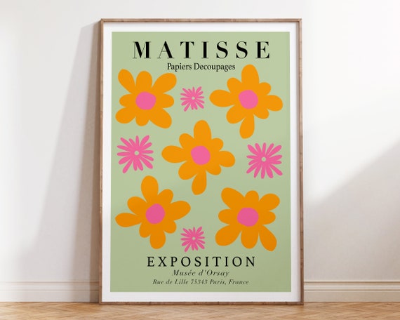 Retro Flowers Matisse Botanical Art Print