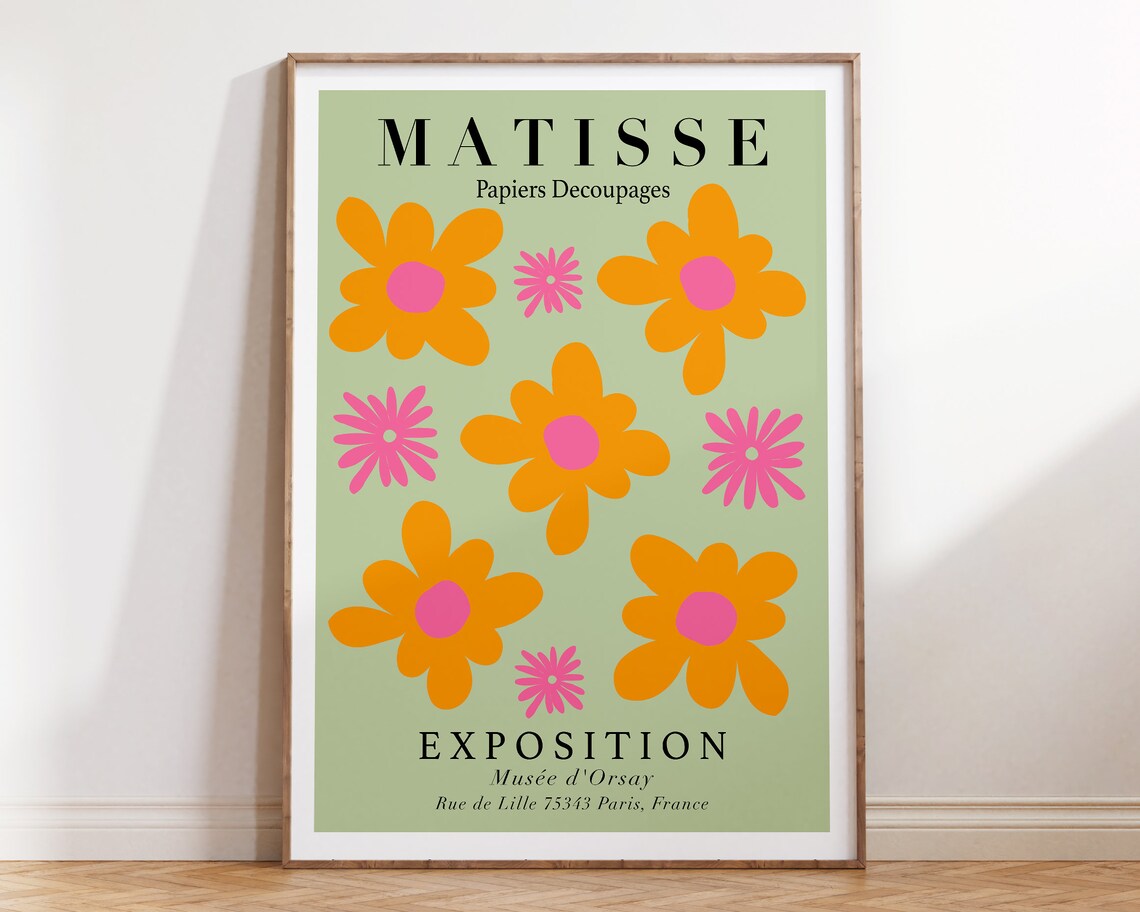 Retro Flowers Matisse Botanical Art Print