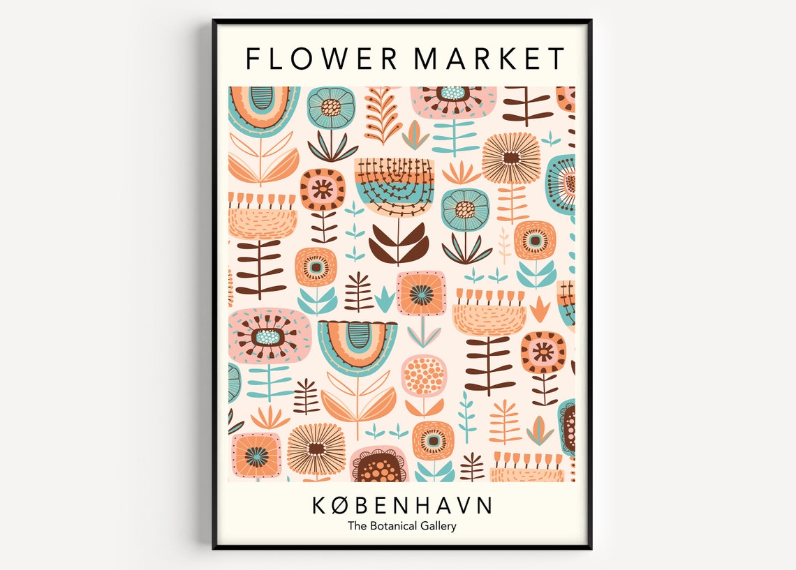 København Flower Market Botanical Gallery Scandinavian Pattern Poster
