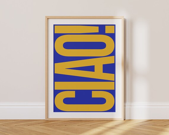 Ciao Typography Retro Poster Maximalist Wall Art Retro Gallery Wall Preppy Aesthetic Bold Typography Prints Italian Poster T049
