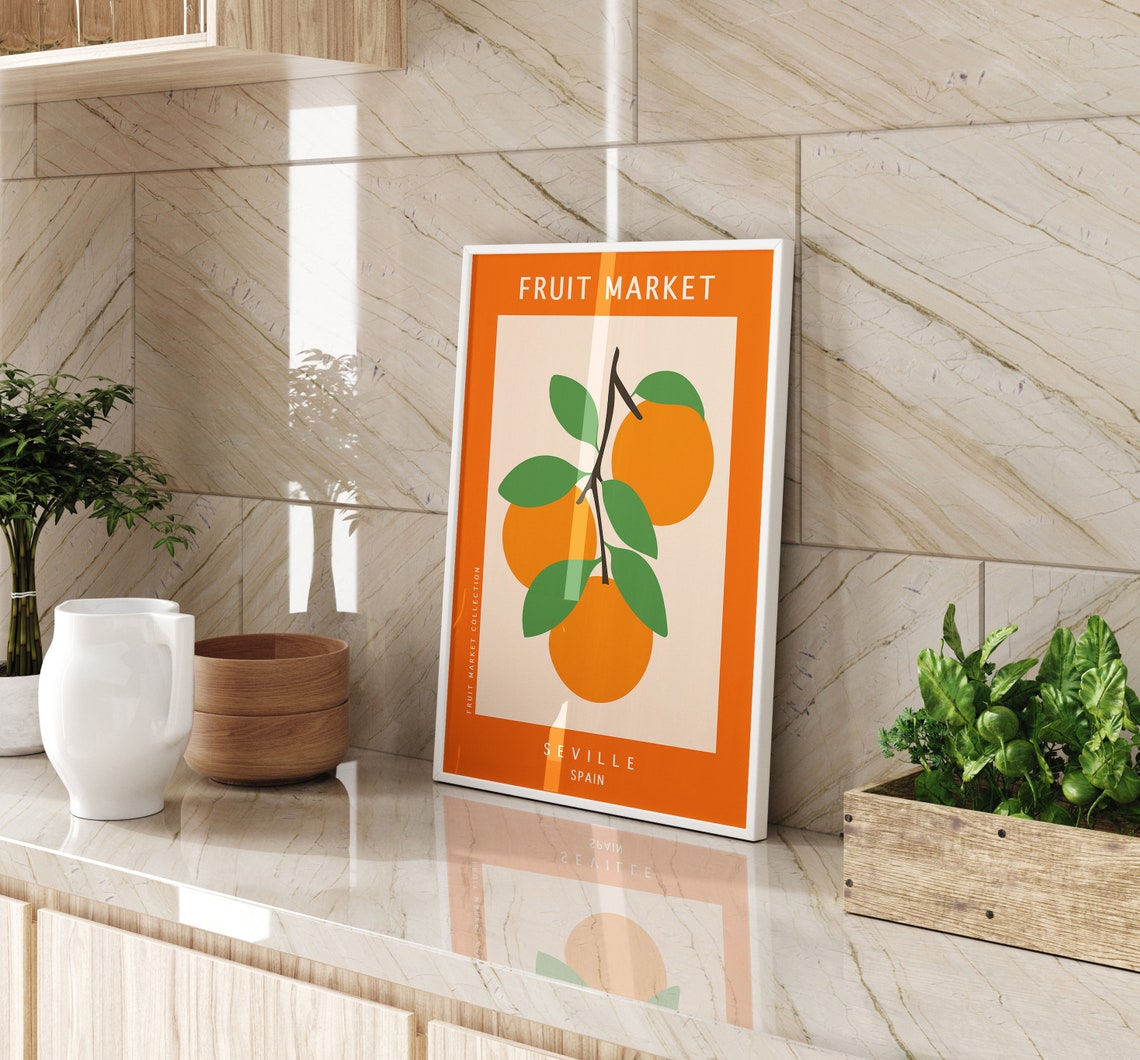 Seville Spain Fruit Market Orange Citrus Retro Kitchen Poster - Image 3