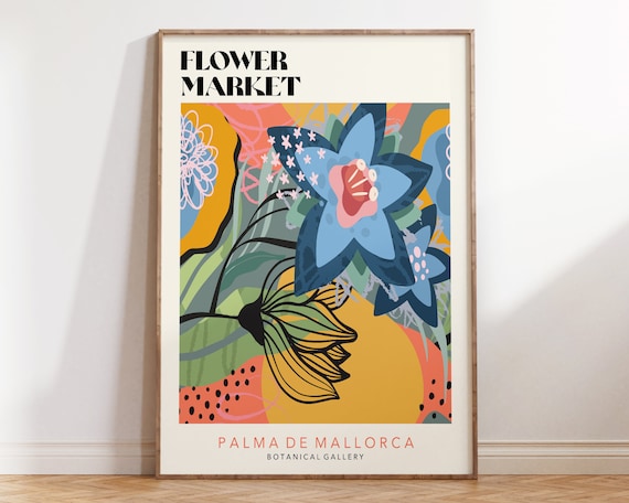 Mallorca Flower Market Abstract Flowers Art Print