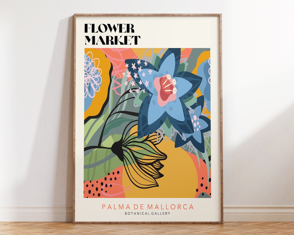 Mallorca Flower Market Abstract Flowers Art Print