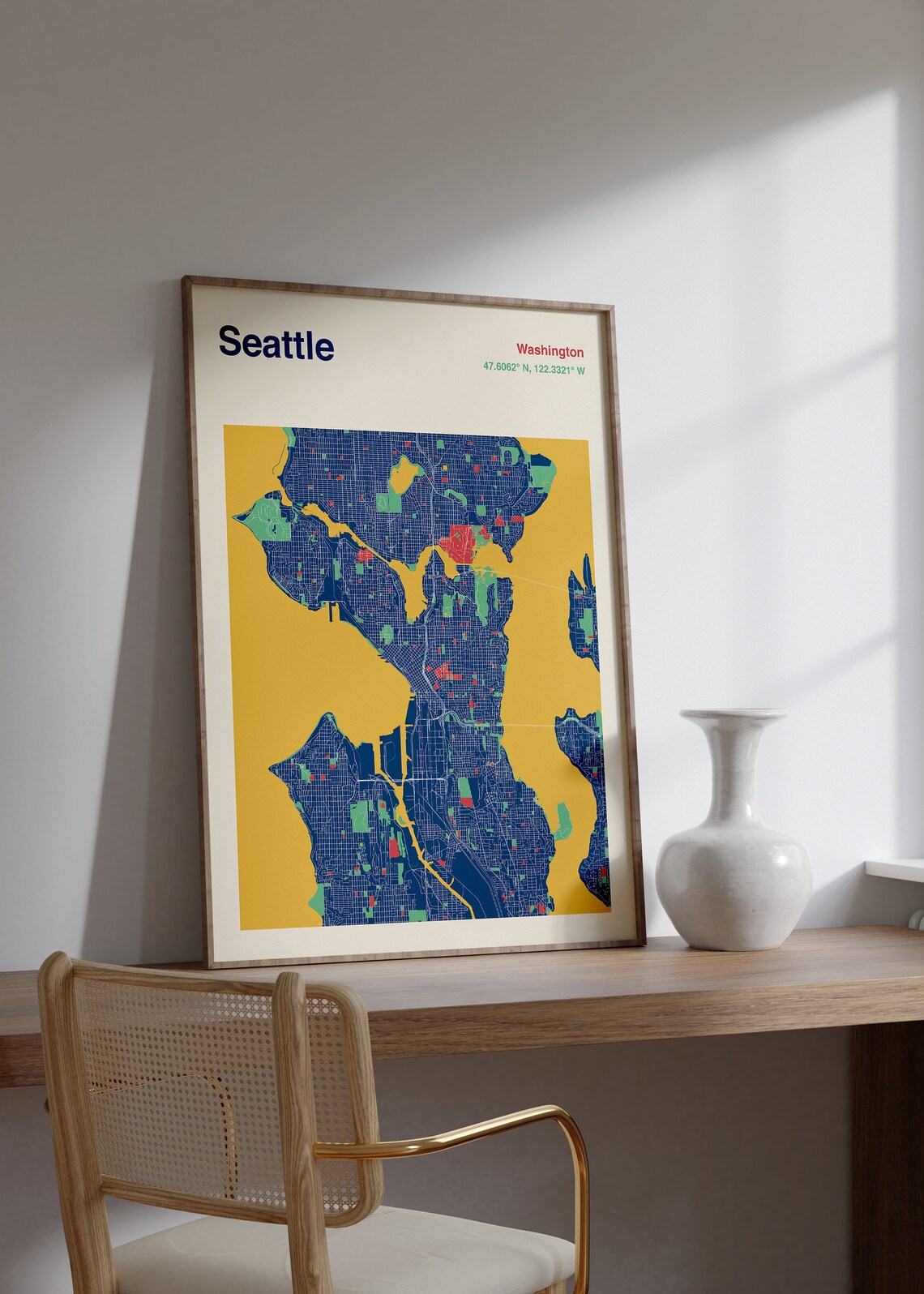 Seattle City Map, Seattle Street Map Poster - Image 2