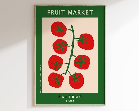 Fruit Market Tomatoes Retro Kitchen Art Print