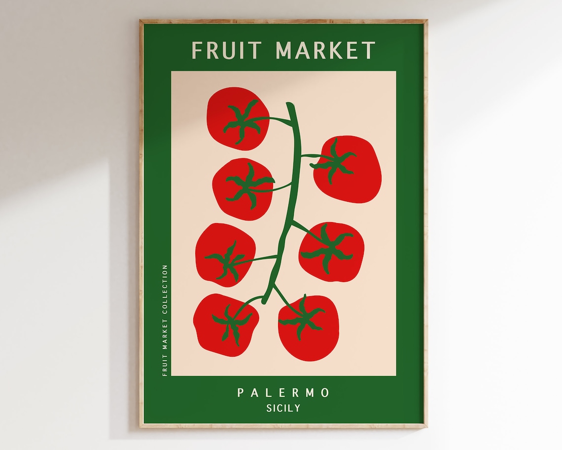 Fruit Market Tomatoes Retro Kitchen Art Print