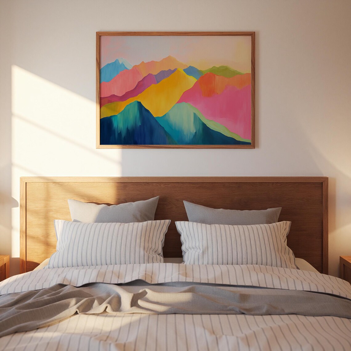 Colourful Layered Mountain Painting Vibrant Fauvist Peaks Poster - Image 2