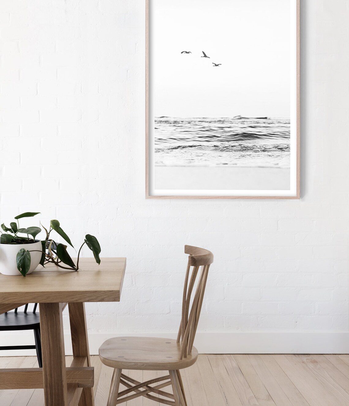 Black and White Beach Ocean Photography Art Print - Image 3