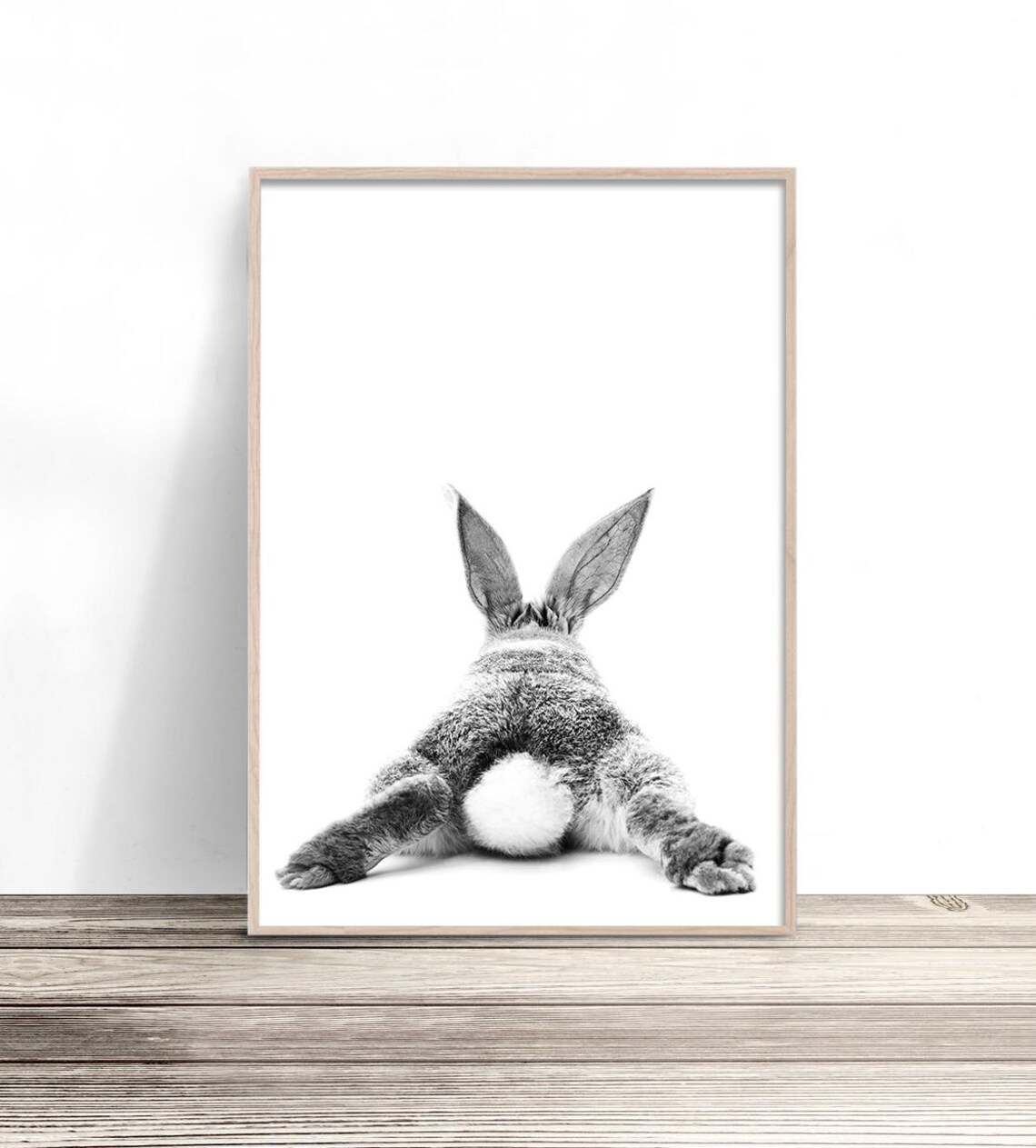 Bunny Rabbit Tail, Black And White Nursery Art Print