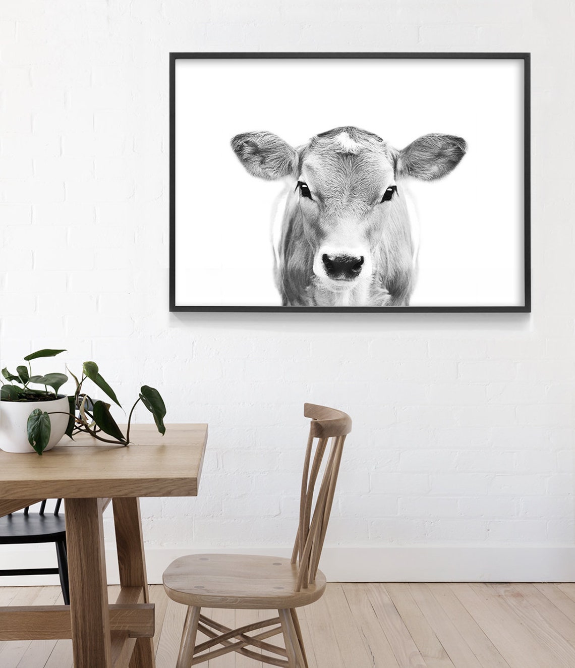 Jersey Cow Print Black And White Cow Art Modern Farmhouse Decor Cow Picture Cow Photography Farm House Wall Art Country Home Decor - Image 3