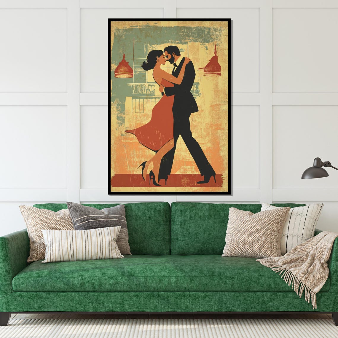 Vintage Tango Couple Retro Romantic Dance Illustration Poster - Image 5