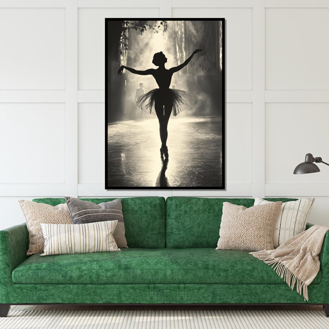Ballerina Silhouette Single Spotlight Dark Stage Drama Poster - Image 5
