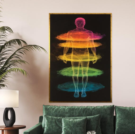 Multicolor Aura Human Energy Layers Art Vibrant Wall Print Wall Art Design Ready To Hang Decoration