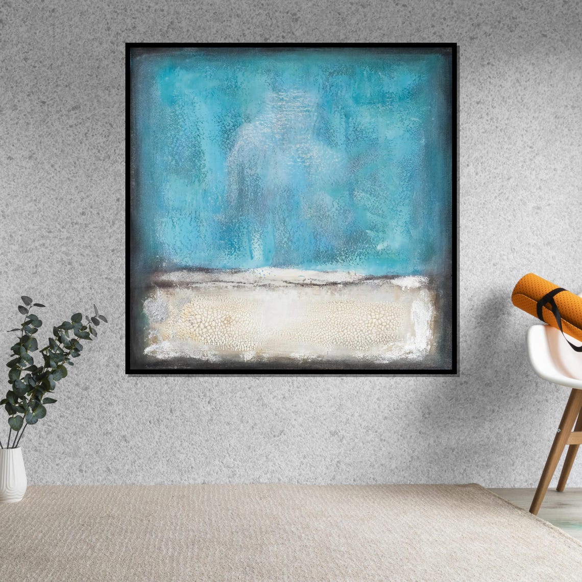 Turquoise Ocean Minimalist Seascape Serene Coastal Horizon Print - Image 5