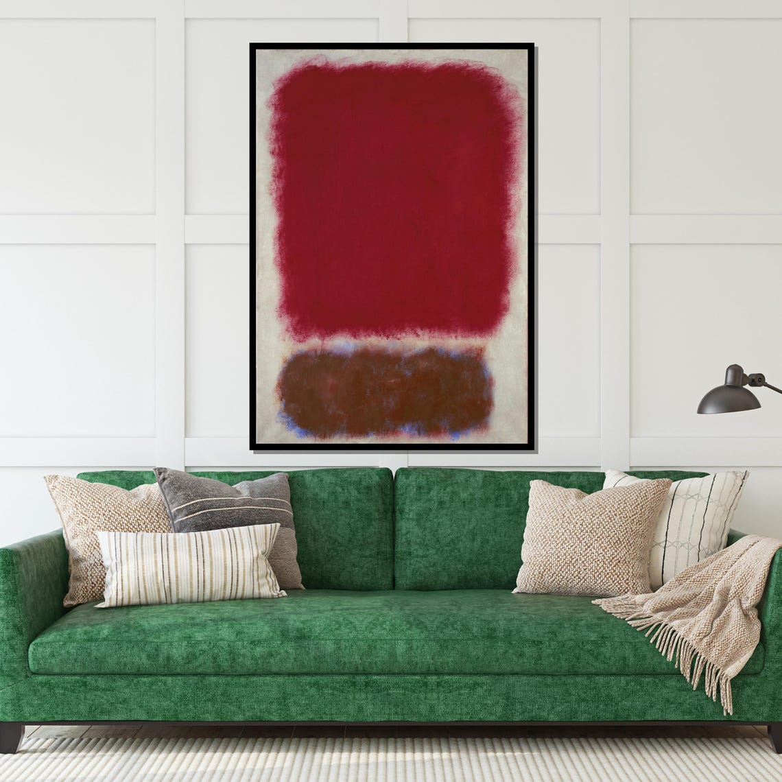 Red and Brown Color Block Minimalist Abstract Modern Art Poster - Image 5