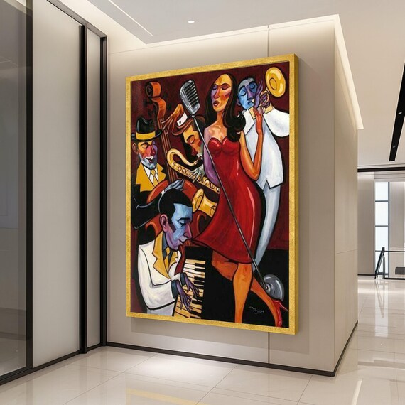Vibrant Colorful Jazz Band Singer Live Music Performance Poster
