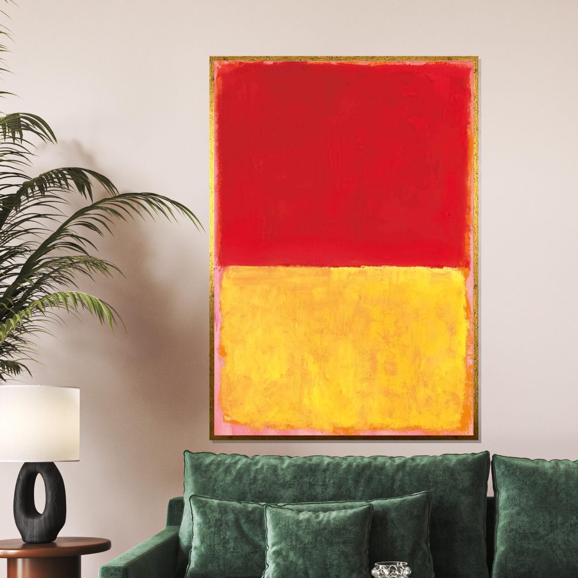 Bold Red and Yellow Color Block Abstract Modern Gallery Poster