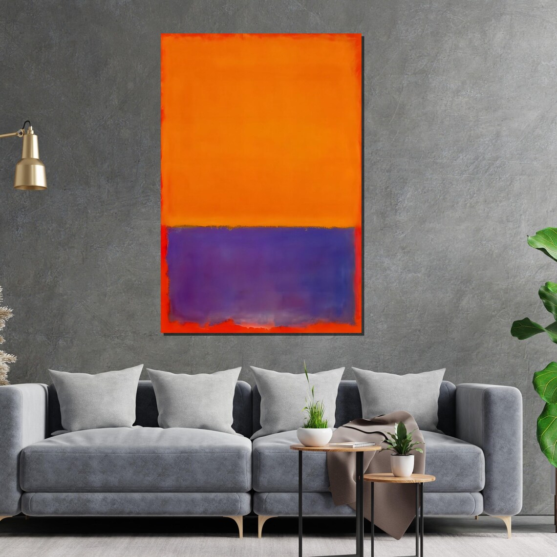 Orange and Purple Color Field Abstract Vibrant Painting Poster - Image 2