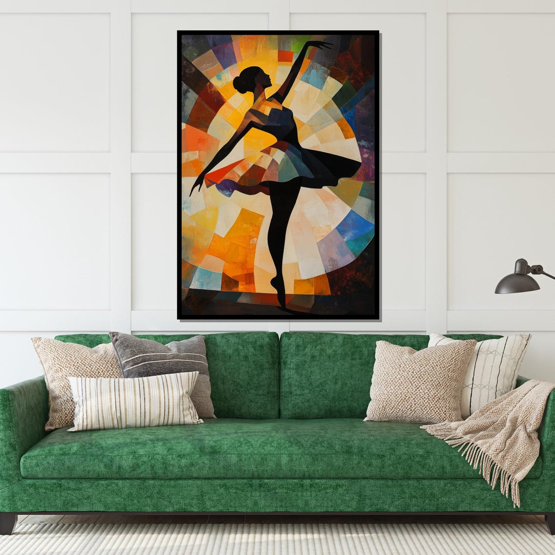 Ballerina Silhouette Mosaic Stained Glass Colorful Dance Poster - Image 5
