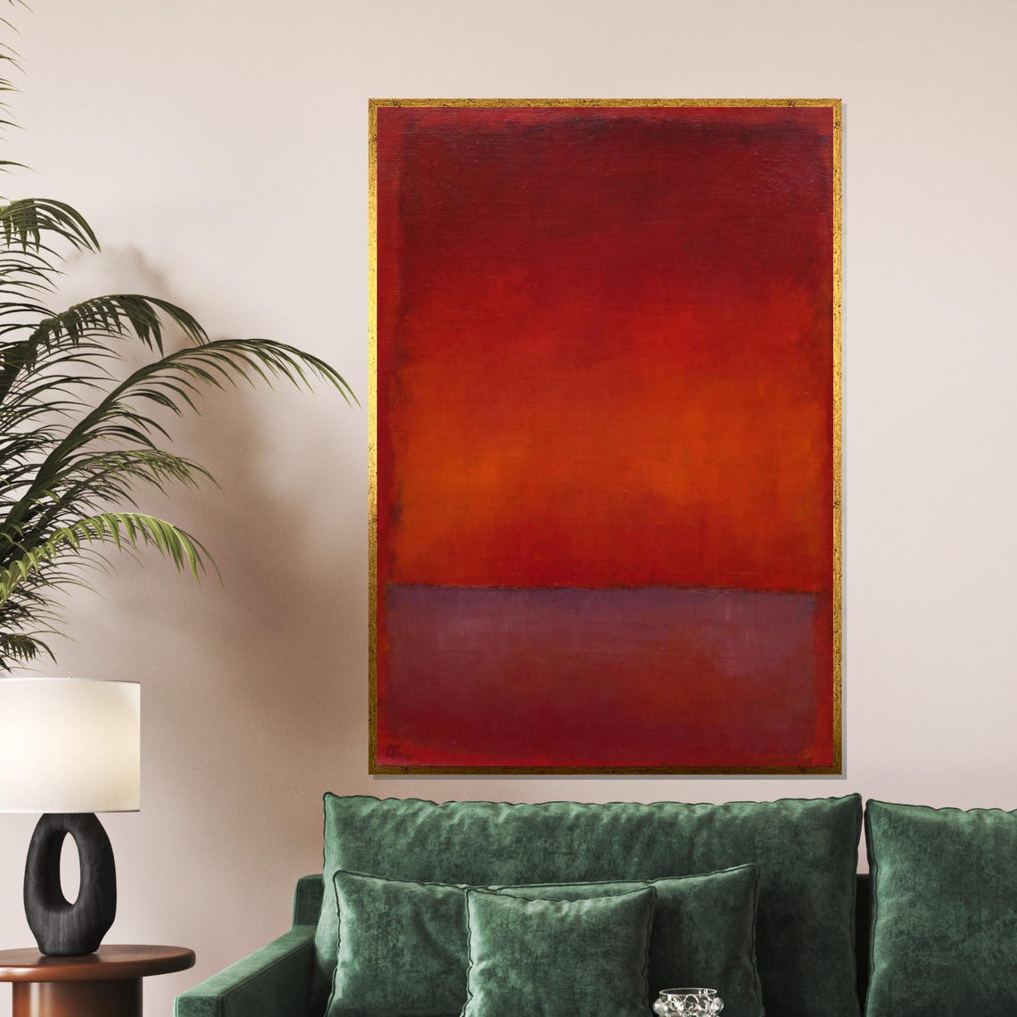 Deep Red Orange Color Field Abstract Warm Modern Gallery Poster