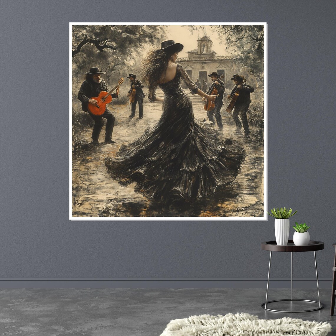 Flamenco Dancer Spanish Music Art Print, Dance Scene - Image 3