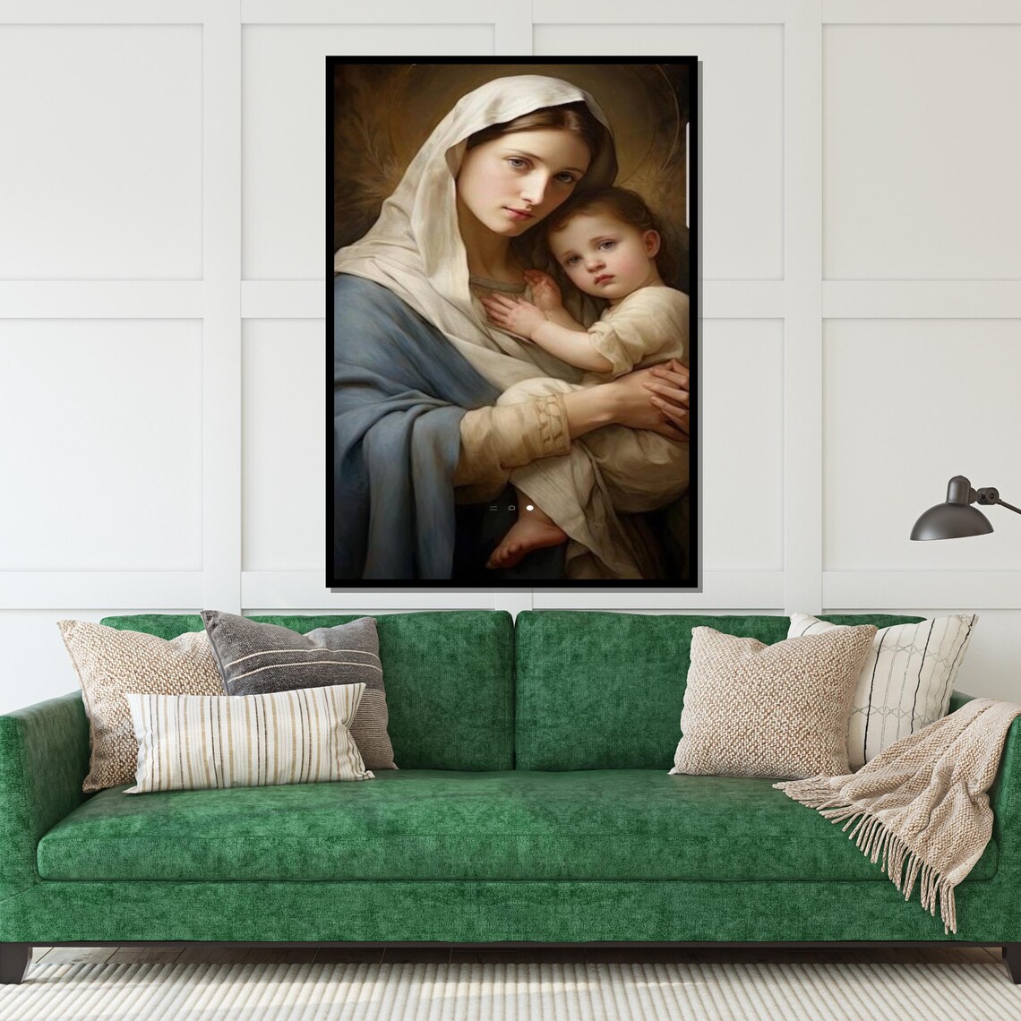 Madonna And Child Classic Portrait Painting Ready To Hang Wall Art - Image 5