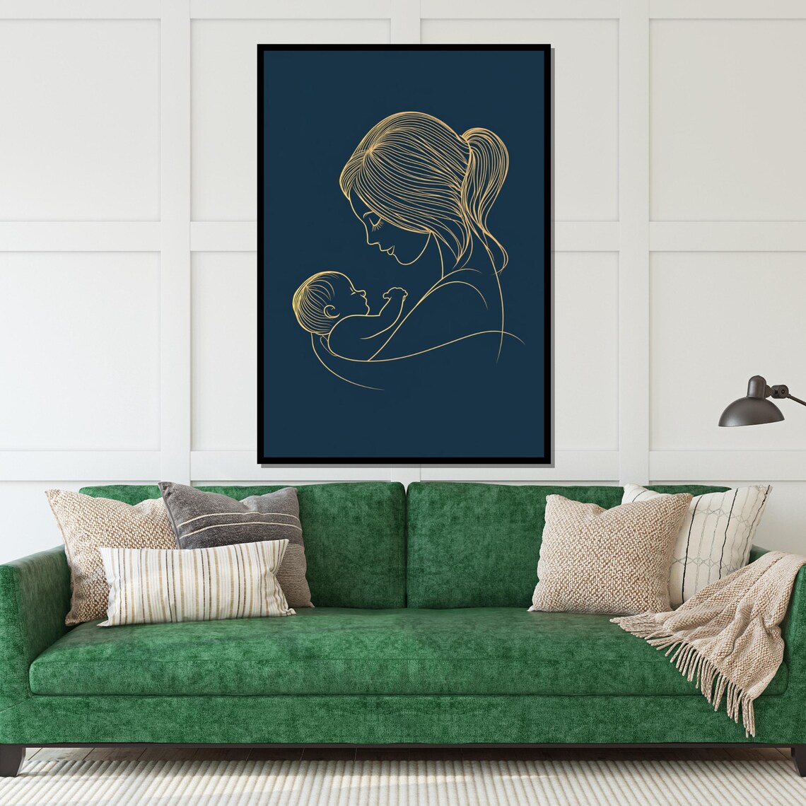 Mother And Child Line Art Motherhood Wall Art Family Love Print Wall Art Design Ready To Hang Decoration - Image 5