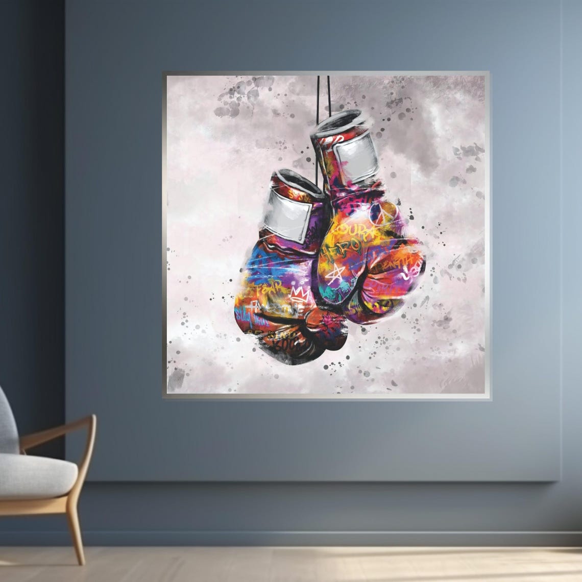 Hanging Boxing Gloves Graffiti Colorful Fight Sport Pop Poster - Image 4