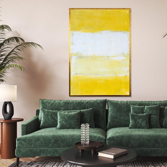 Yellow Abstract Modern Wall Art Minimalist Yellow Print Abstract Painting Wall Art Design Ready To Hang Decoration