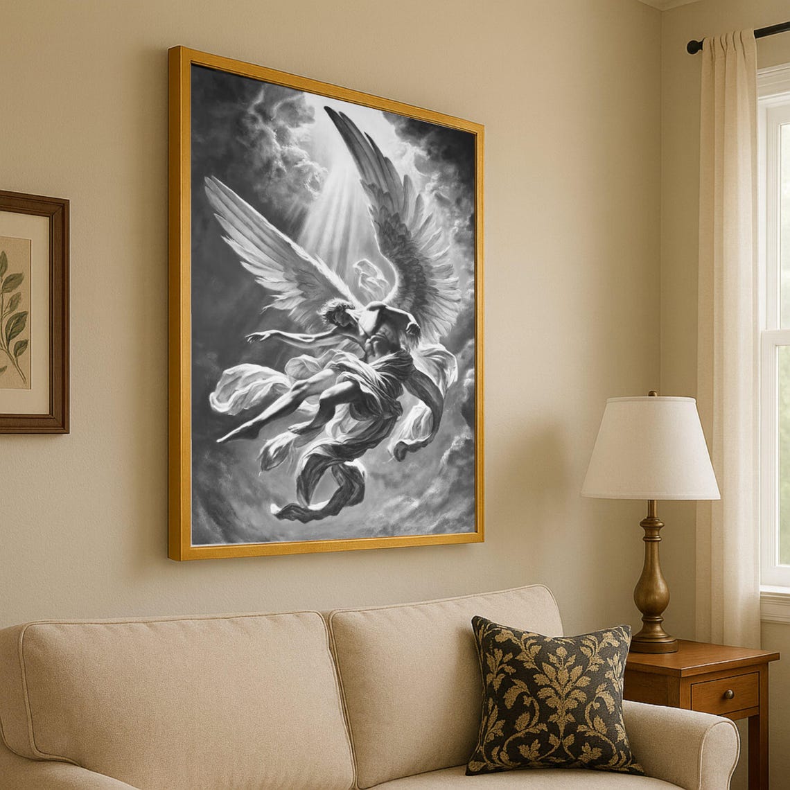 Black And White Angel Wall Art Print
