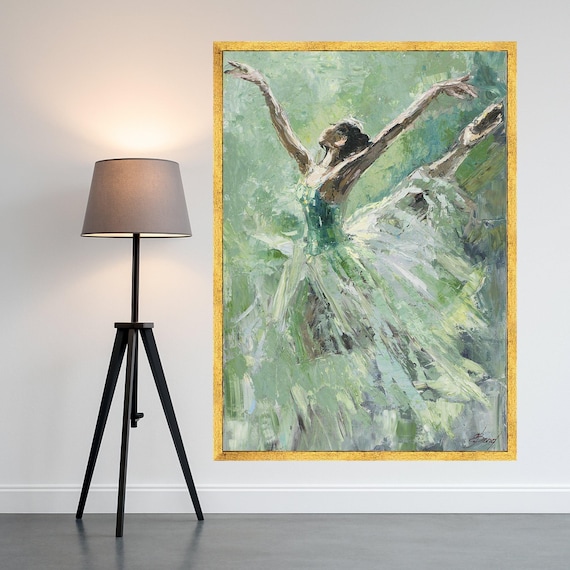 Ballerina Canvas Print Elegant Wall Art Impressionist Decor Ready To Hang Ballet Decoration