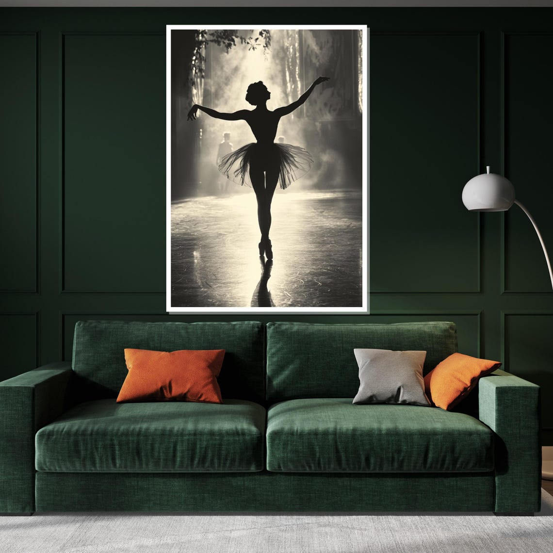 Ballerina Silhouette Single Spotlight Dark Stage Drama Poster - Image 3