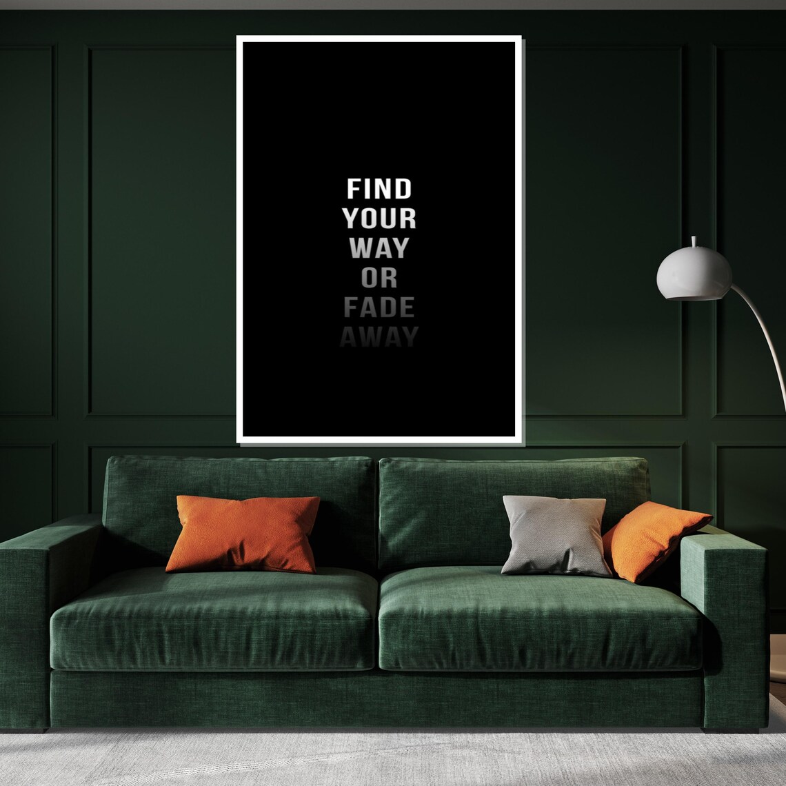Find Your Way Or Fade Away Bold Fading Typography Quote Poster - Image 2