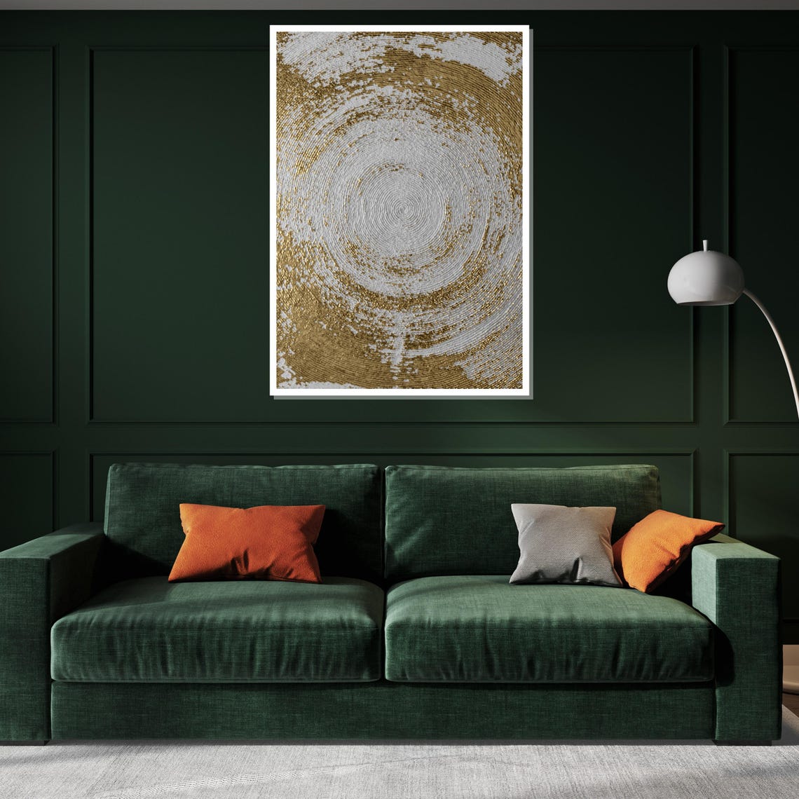 Gold Swirl Concentric Circles Metallic Texture Modern Poster - Image 2