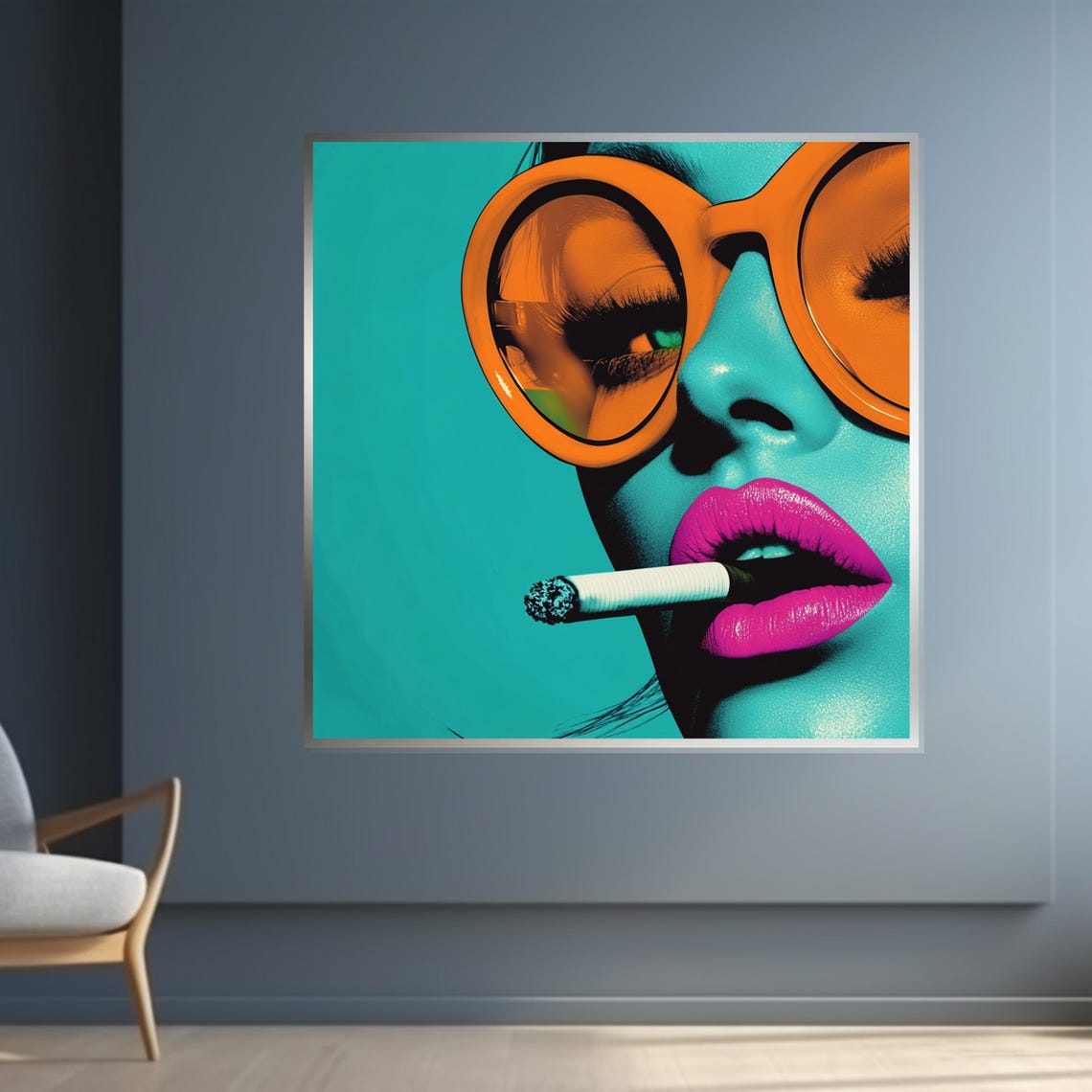 Chic Neon Pop Art Woman With Sunglasses Bold Retro Style Poster - Image 4