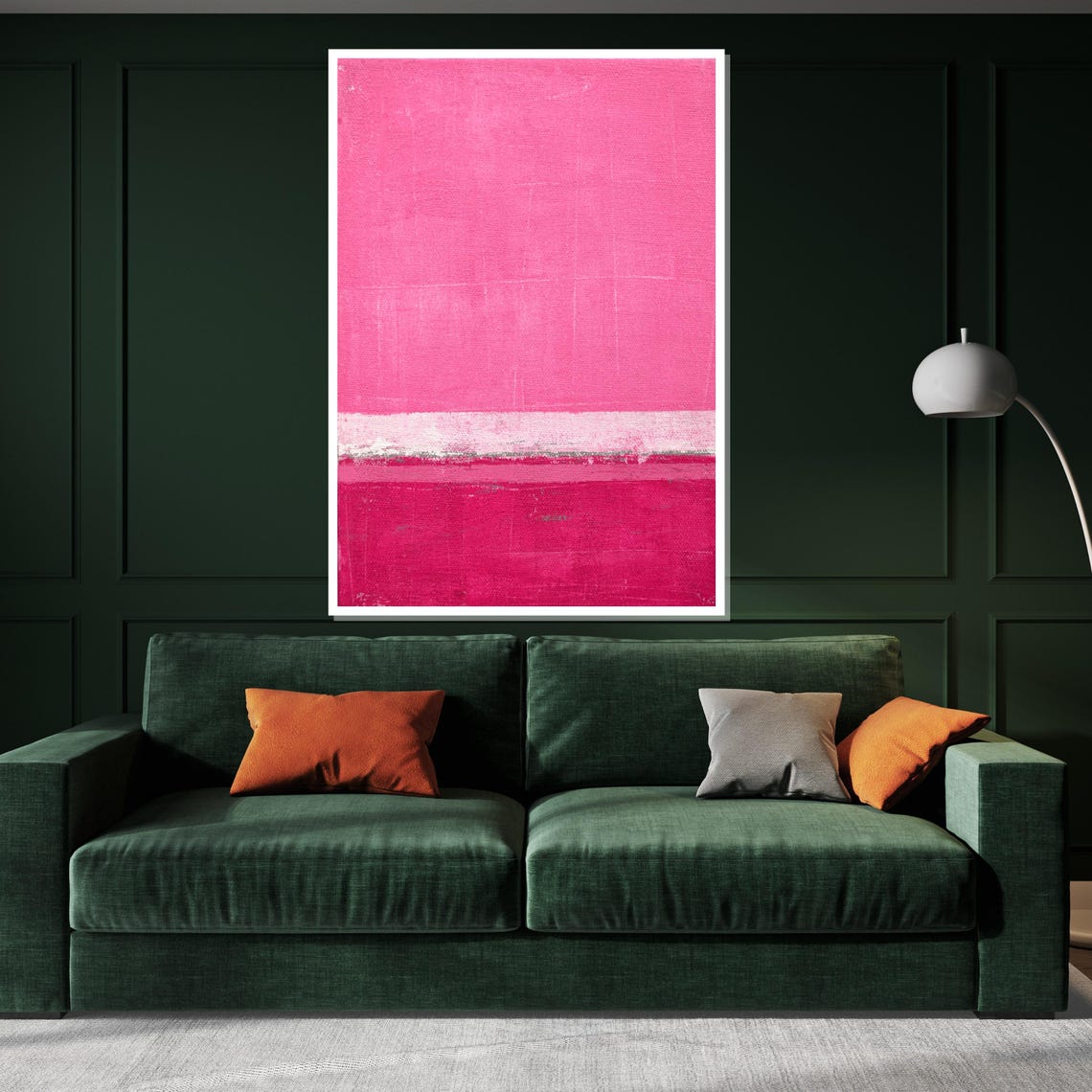 Vivid Pink Tone Minimalist Color Field Modern Soft Art Poster - Image 3
