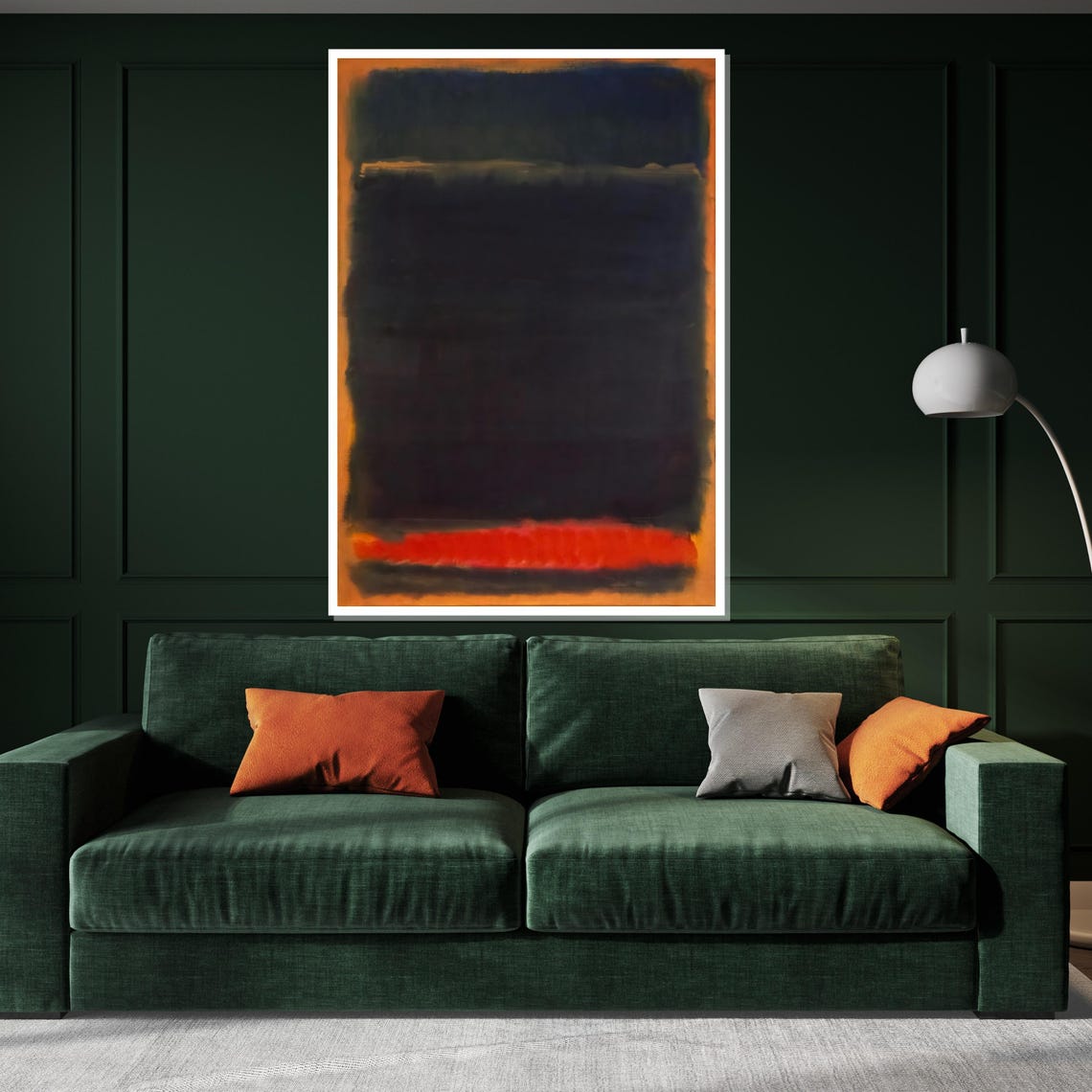 Dark Moody Black and Teal Color Field Abstract Gallery Art Poster - Image 3