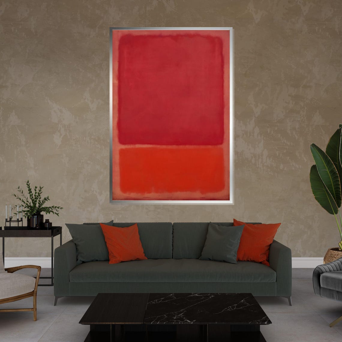 Fiery Red and Orange Color Field Abstract Modern Gallery Poster - Image 4