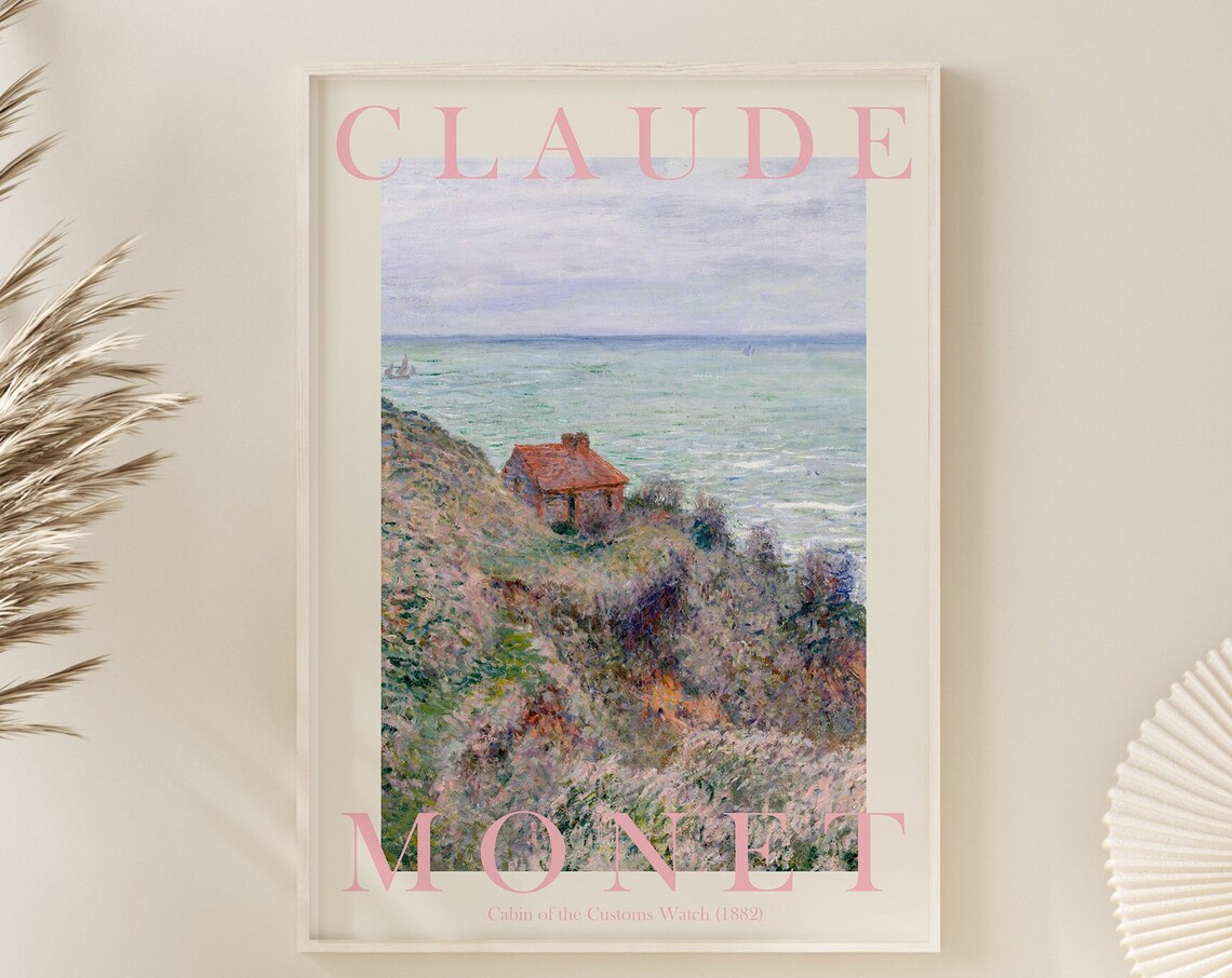 Claude Monet Cabin of the Customs Watch 1882 Cliff Coast Poster