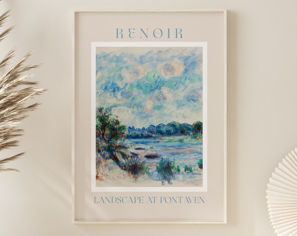 Auguste Renoir Landscape at Pont Aven River Watercolor Poster