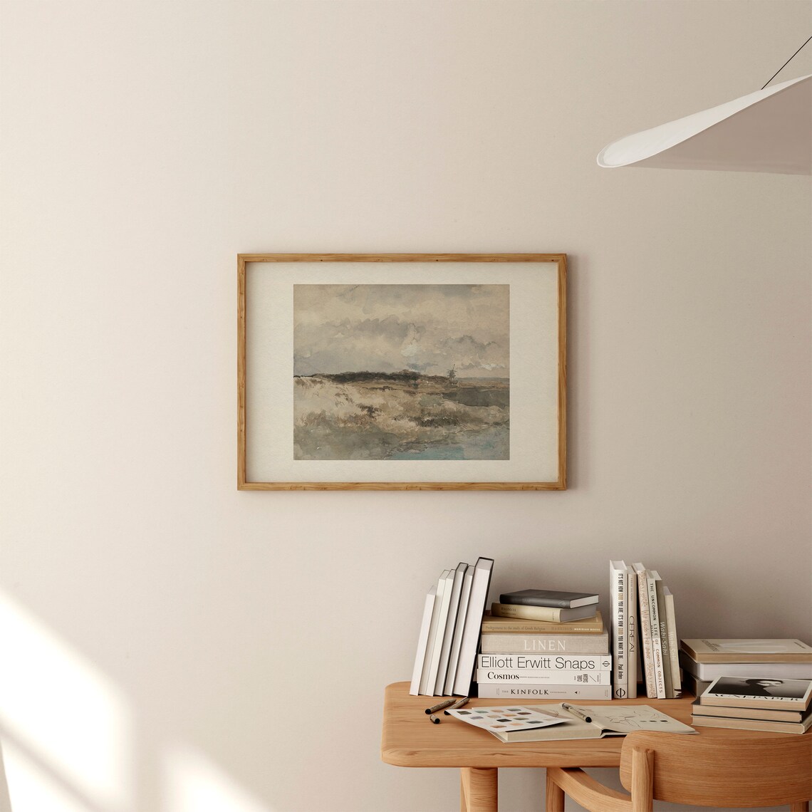 Vintage Muted Coastal Landscape Beach Art Print - Image 2