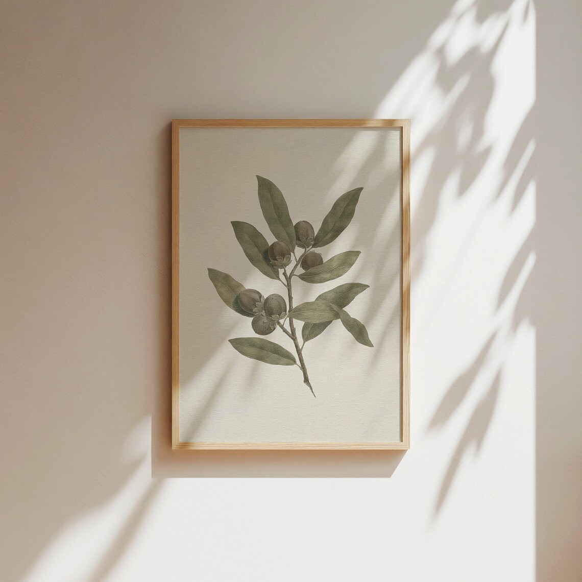 Vintage Botanical Branch Drawing, Neutral Wall Print - Image 2