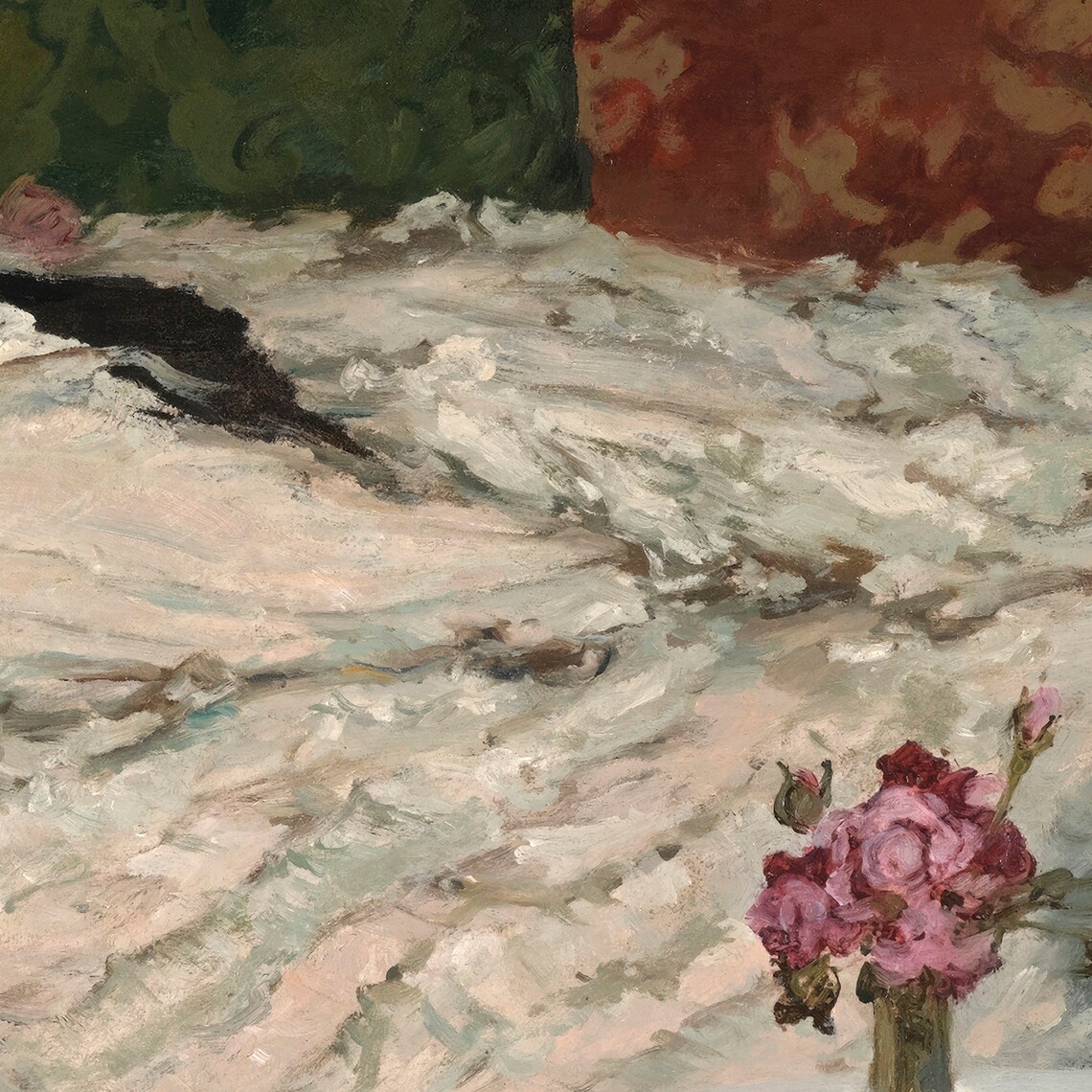Victorian Oil Painting Woman Reading Chaise Lounge Classic Poster - Image 2