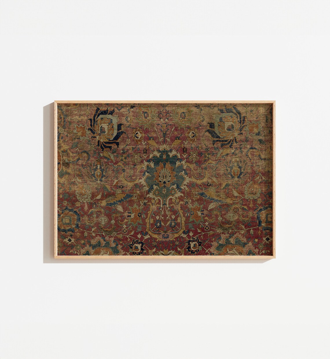 Vintage Dark Tapestry Print, Victorian Textile Art